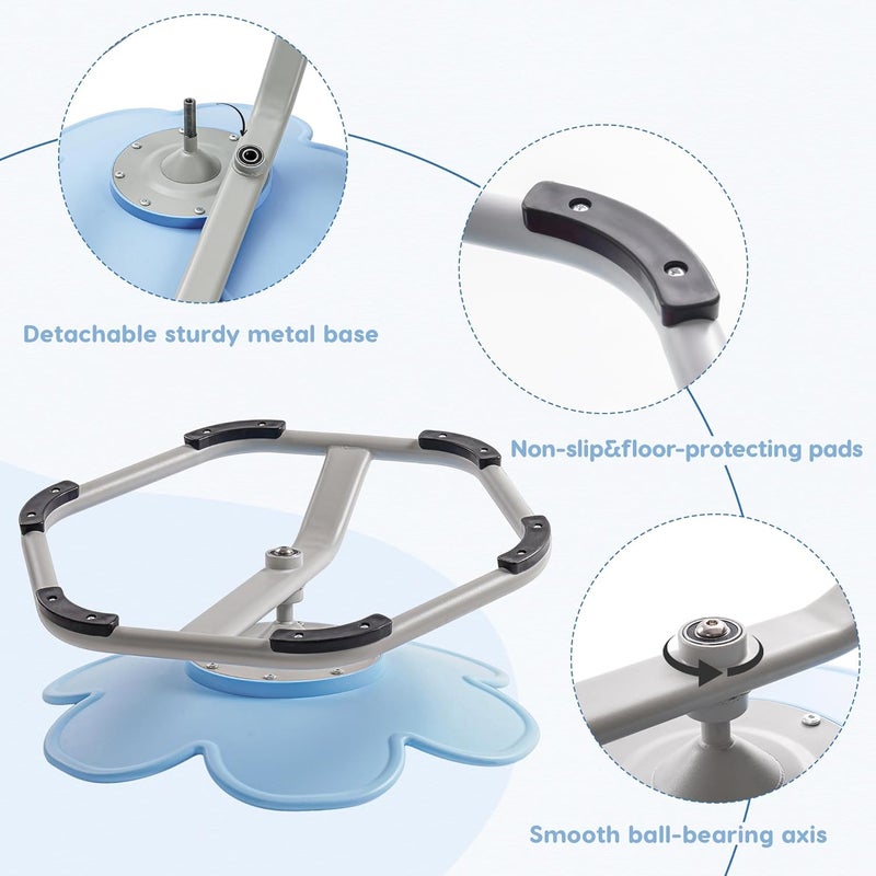 ROBUD Kids Sensory Swivel Chair, Autism Kids Swivel Chair with Non-Slip Design, Training Body Coordination, Flower Shape Wobble Chair, No Assembly, Blue - Image 3